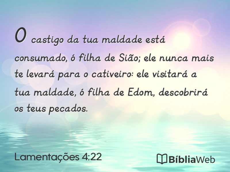 Lamentações 4:22 em imagem para compartilhar
