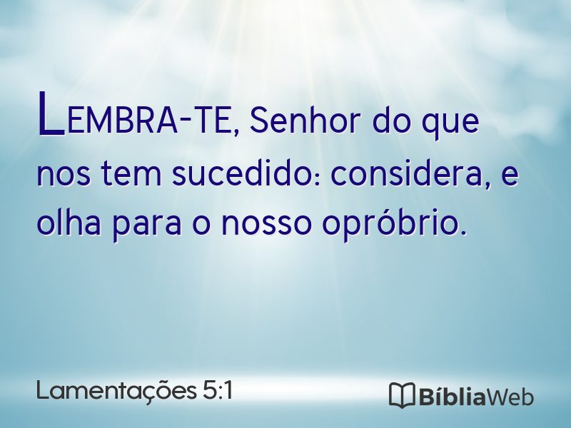 Lamentações 5:1 em imagem para compartilhar
