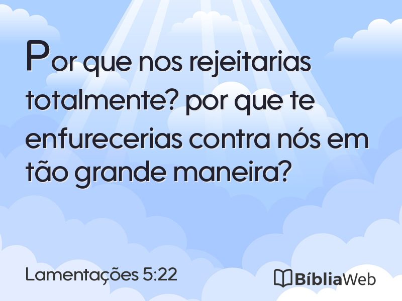 Lamentações 5:22 em imagem para compartilhar