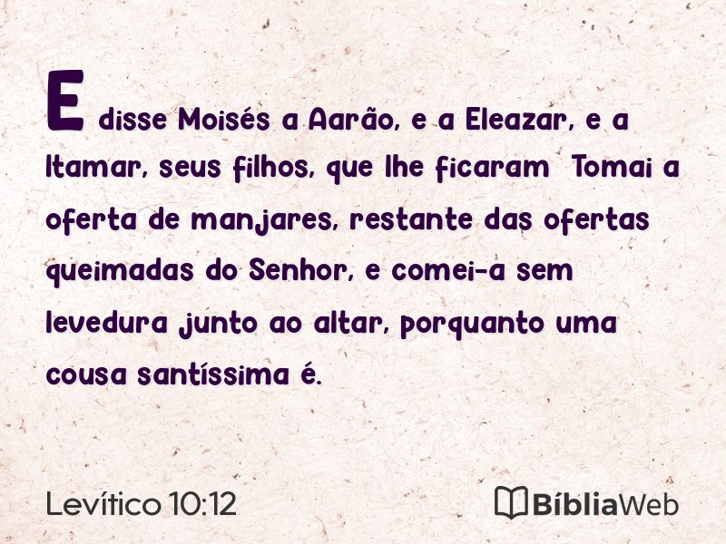 Levítico 10:12 em imagem para compartilhar