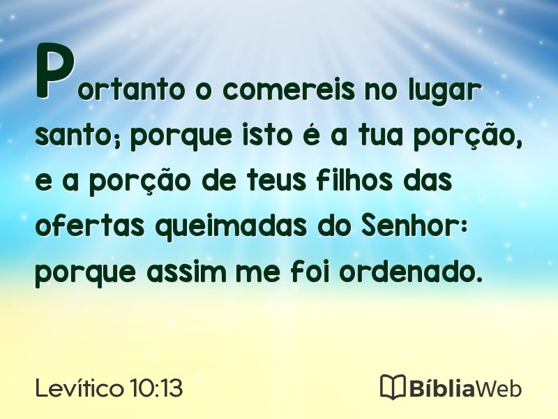 Levítico 10:13 em imagem para compartilhar