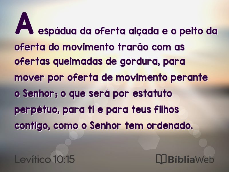 Levítico 10:15 em imagem para compartilhar