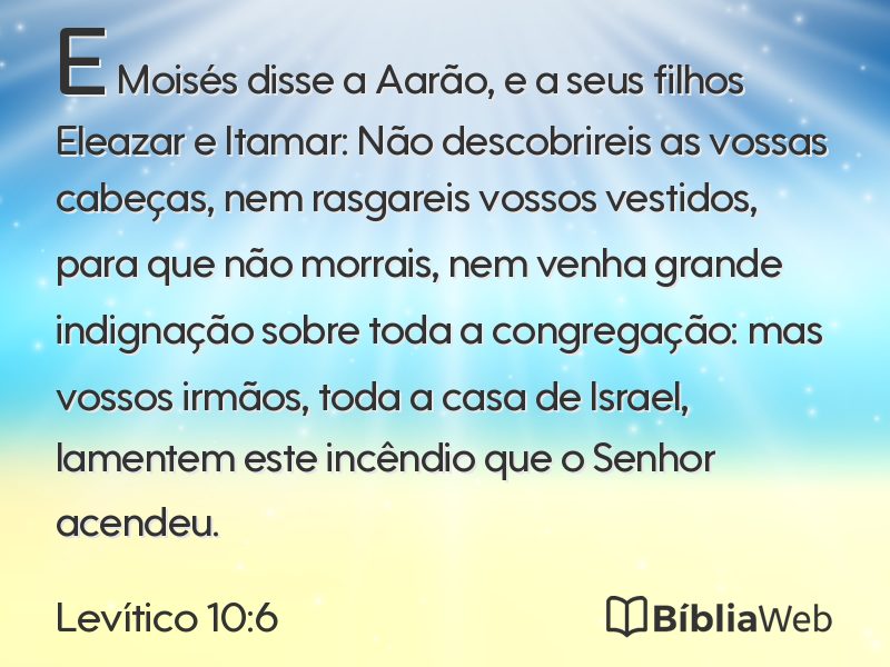 Levítico 10:6 em imagem para compartilhar
