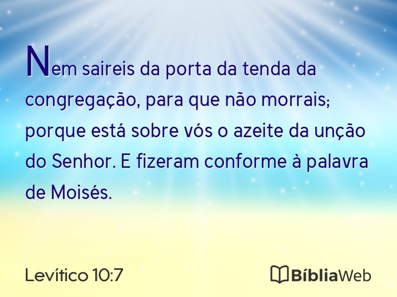 Levítico 10:7 em imagem para compartilhar