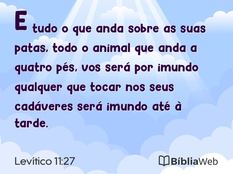 Levítico 11:27 em imagem para compartilhar