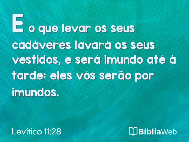 Levítico 11:28 em imagem para compartilhar