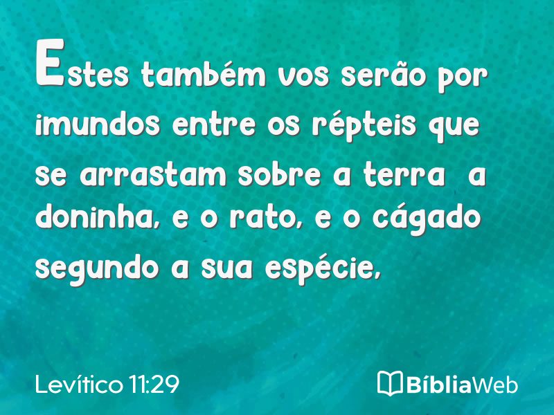 Levítico 11:29 em imagem para compartilhar