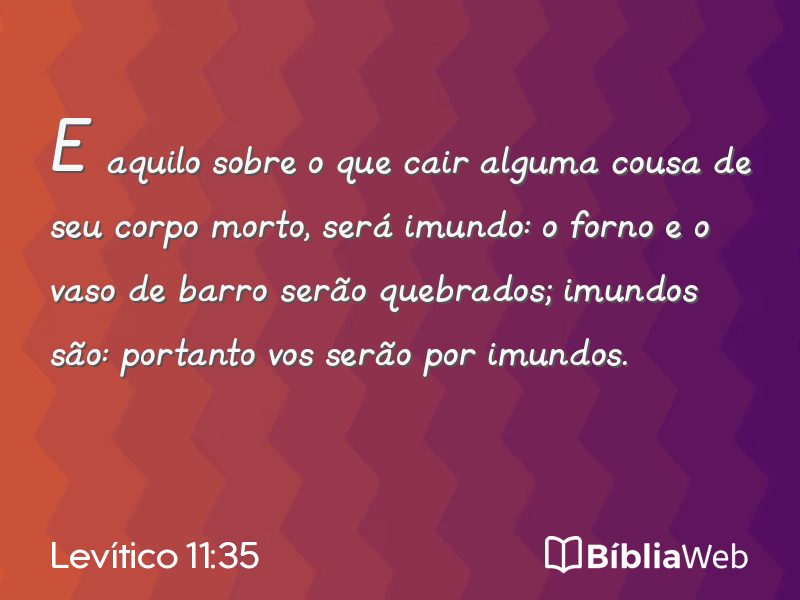 Levítico 11:35 em imagem para compartilhar
