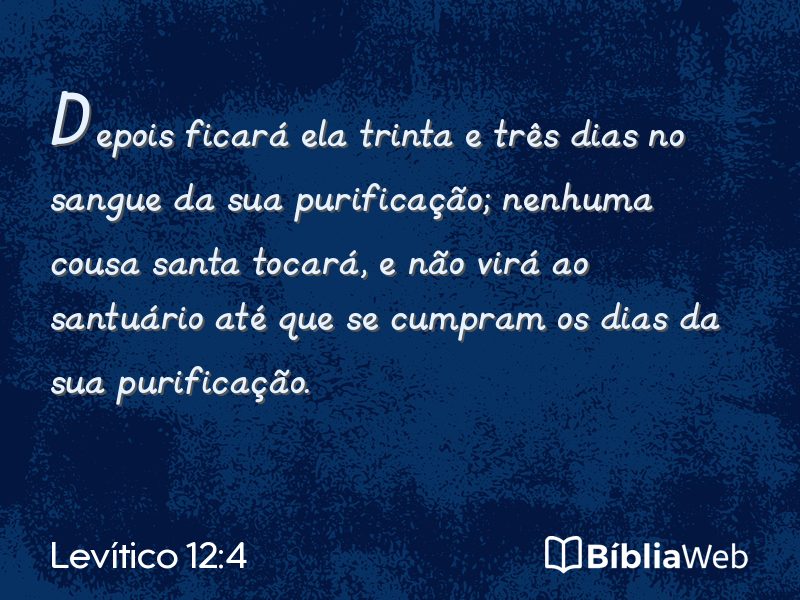 Levítico 12:4 em imagem para compartilhar
