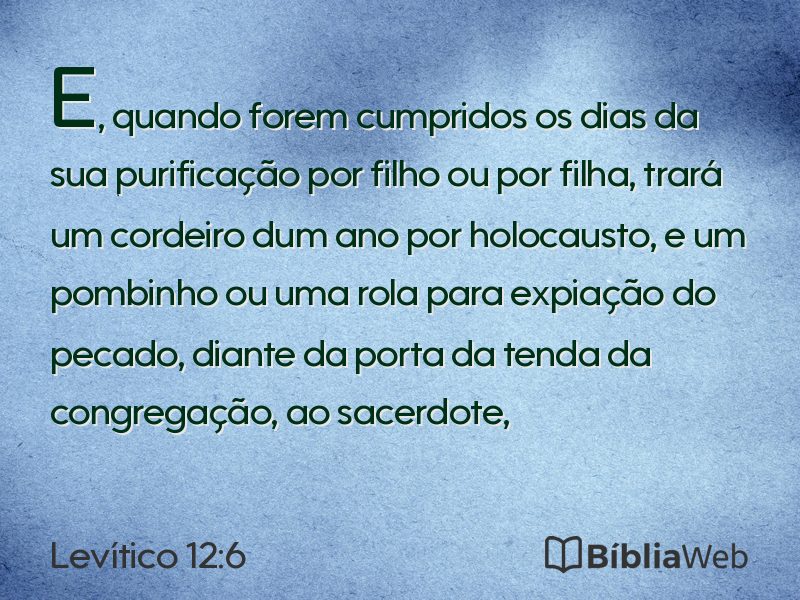 Levítico 12:6 em imagem para compartilhar