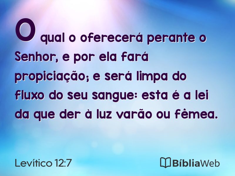 Levítico 12:7 em imagem para compartilhar