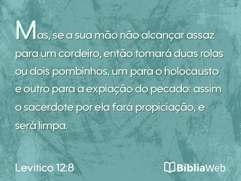 Levítico 12:8 em imagem para compartilhar