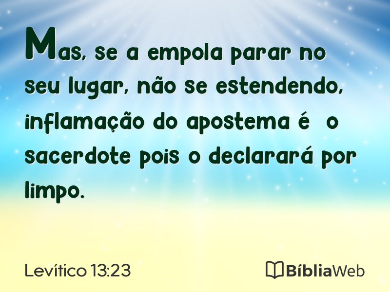 Levítico 13:23 em imagem para compartilhar