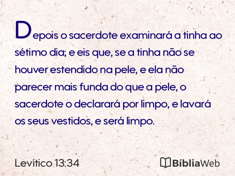 Levítico 13:34 em imagem para compartilhar