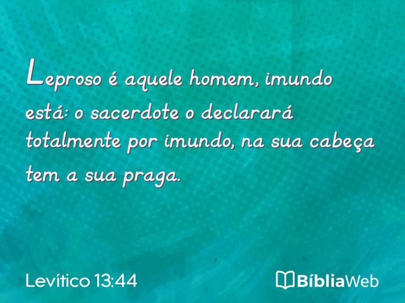 Levítico 13:44 em imagem para compartilhar