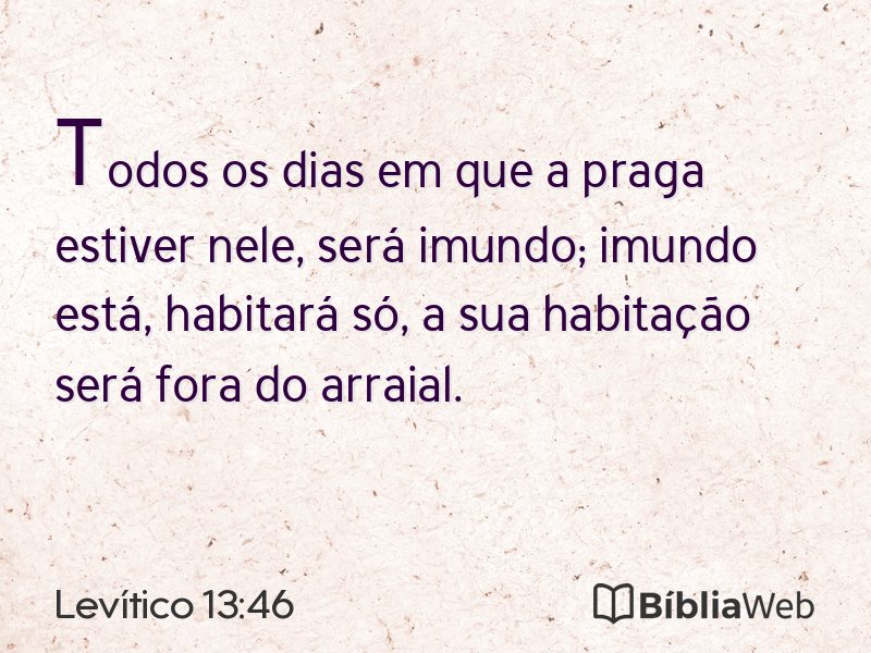 Levítico 13:46 em imagem para compartilhar