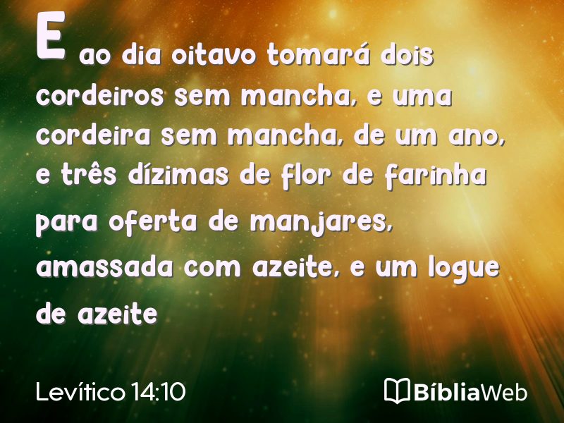 Levítico 14:10 em imagem para compartilhar