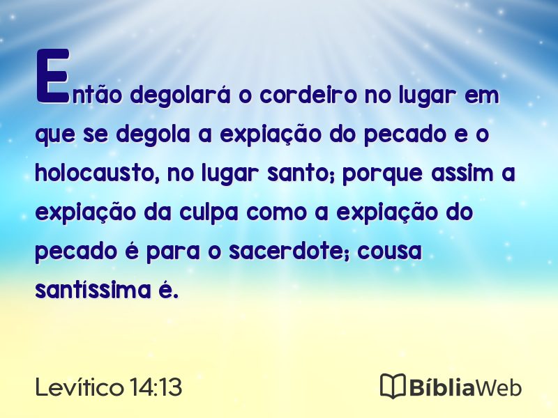Levítico 14:13 em imagem para compartilhar