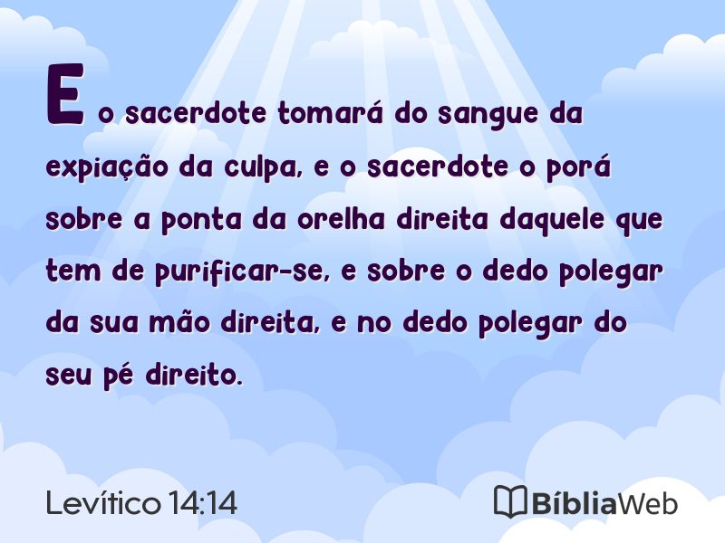 Levítico 14:14 em imagem para compartilhar