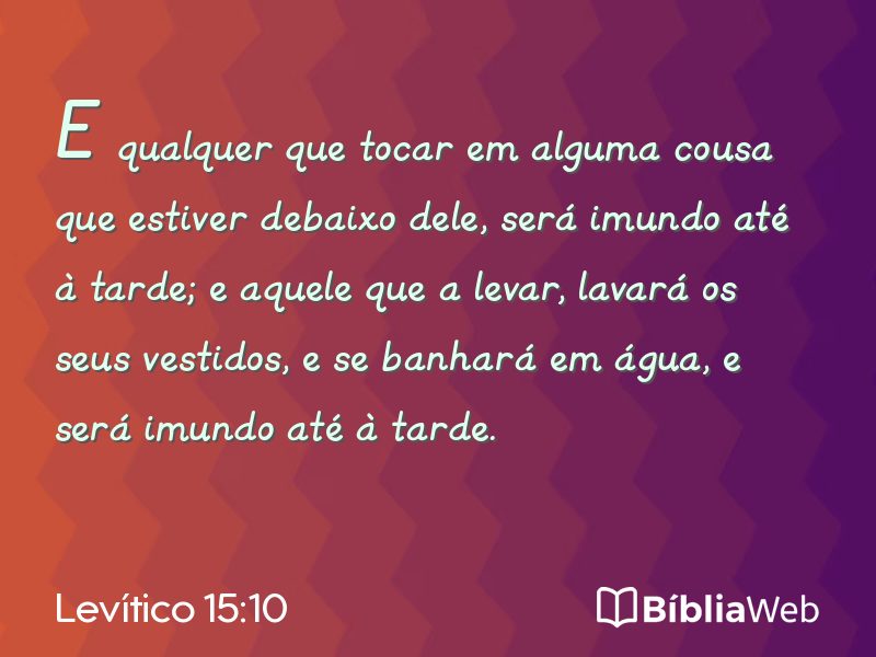 Levítico 15:10 em imagem para compartilhar