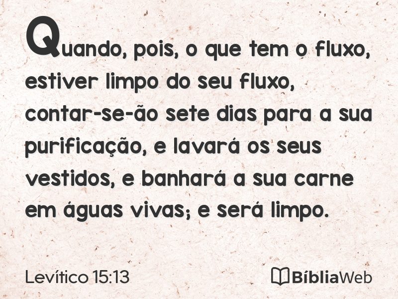Levítico 15:13 em imagem para compartilhar