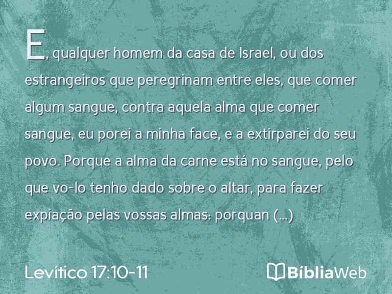 Levítico 17:10-11 em imagem para compartilhar