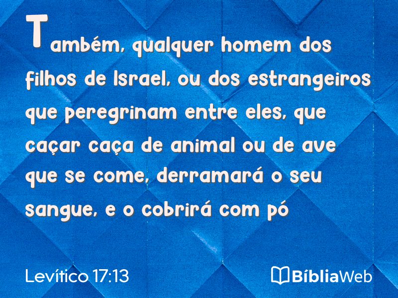 Levítico 17:13 em imagem para compartilhar