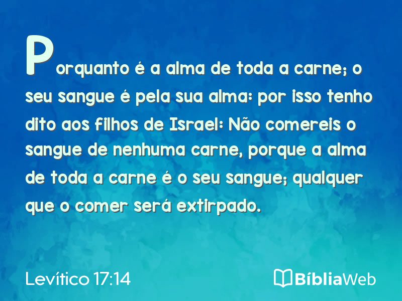 Levítico 17:14 em imagem para compartilhar