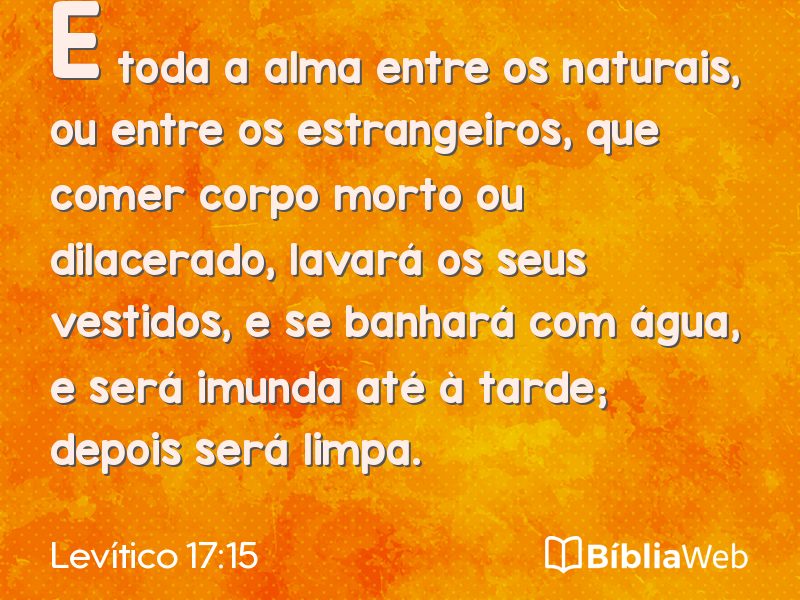 Levítico 17:15 em imagem para compartilhar