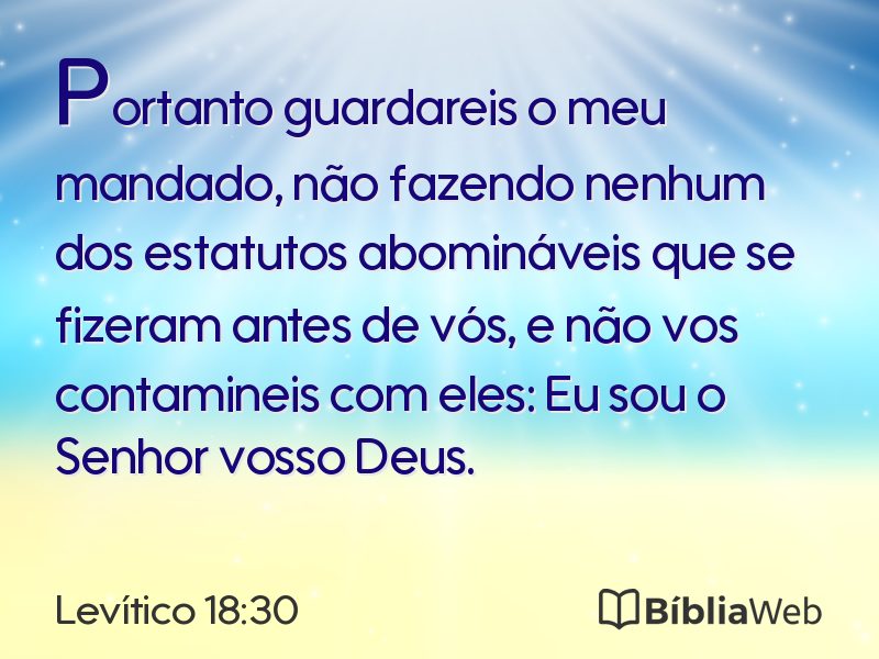 Levítico 18:30 em imagem para compartilhar