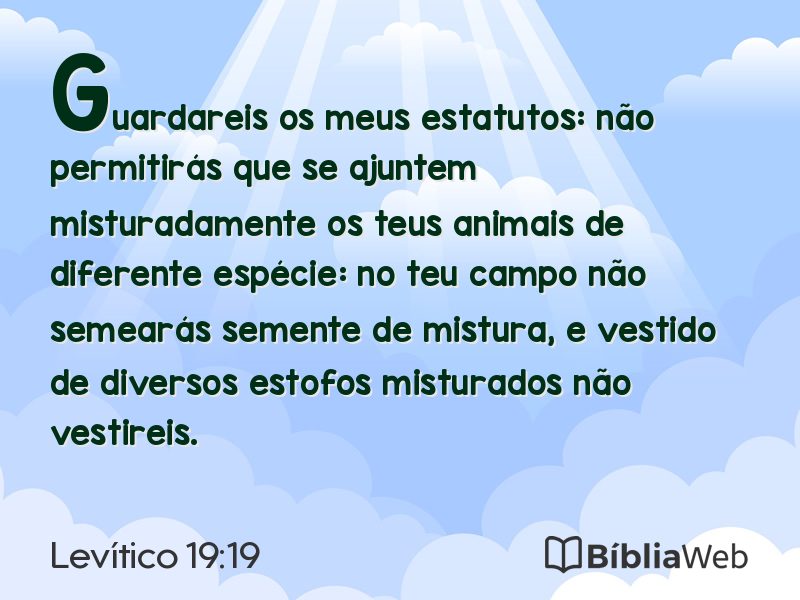 Levítico 19:19 em imagem para compartilhar