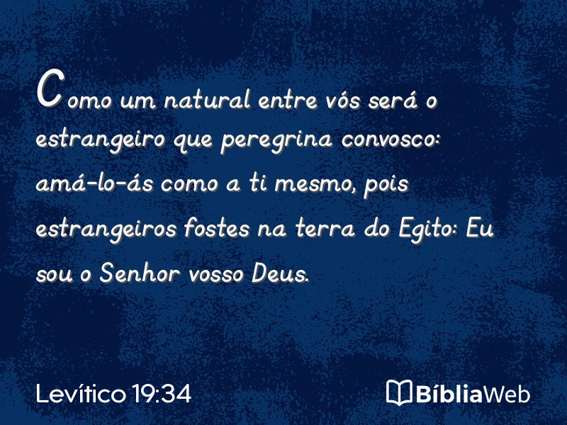 Levítico 19:34 em imagem para compartilhar