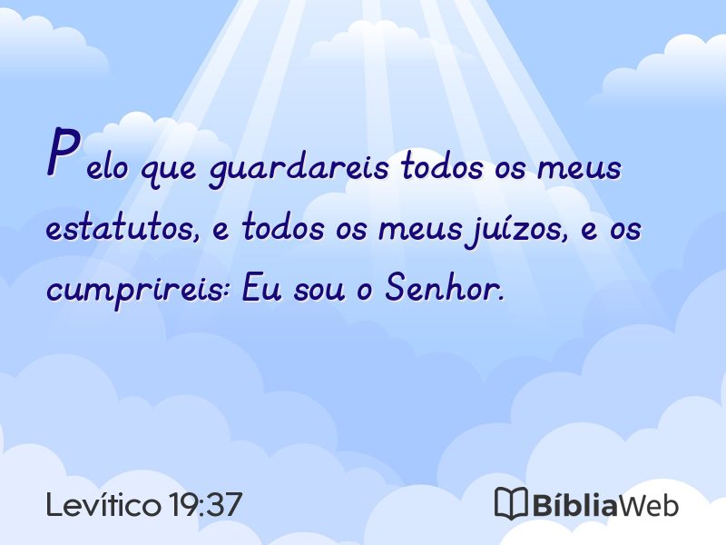 Levítico 19:37 em imagem para compartilhar