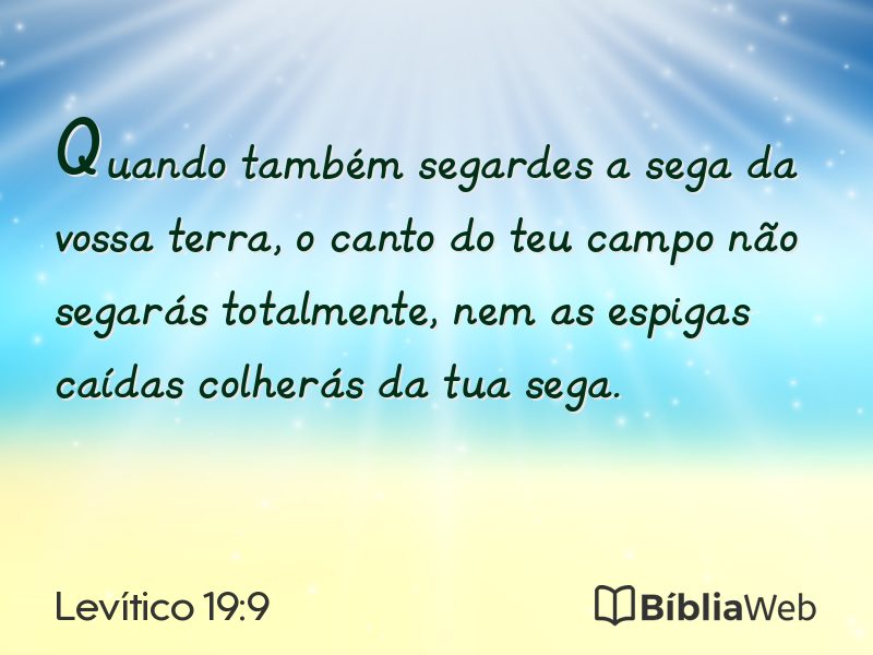 Levítico 19:9 em imagem para compartilhar