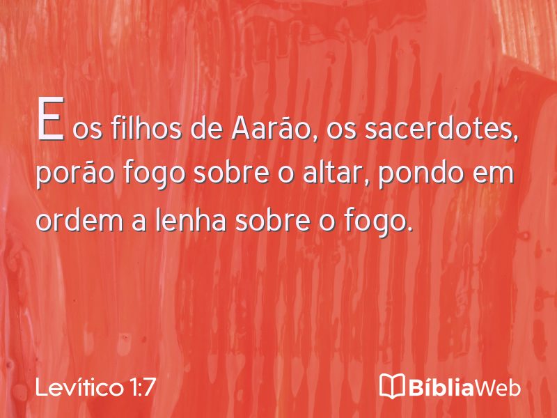 Levítico 1:7 em imagem para compartilhar