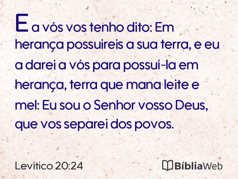 Levítico 20:24 em imagem para compartilhar