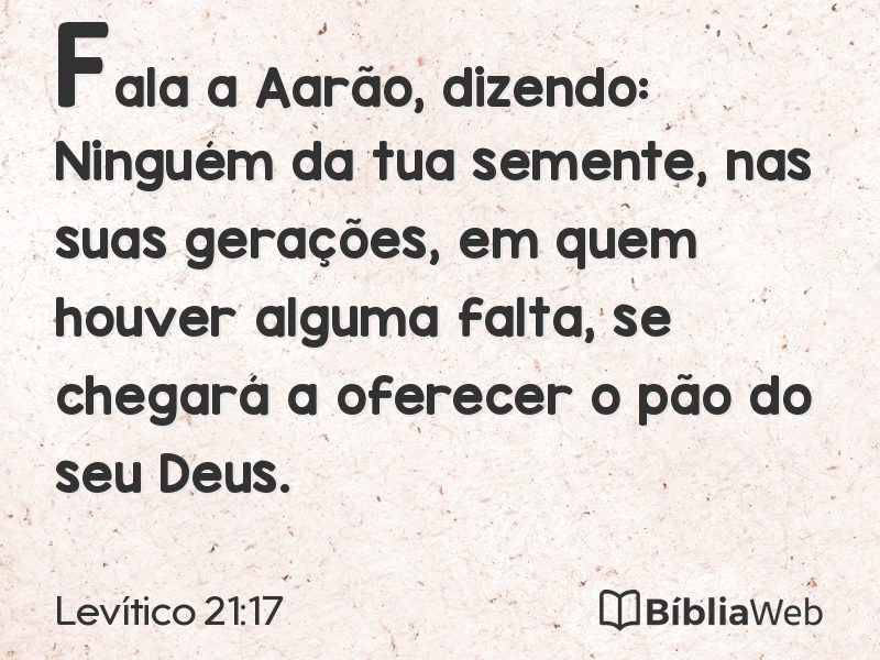 Levítico 21:17 em imagem para compartilhar