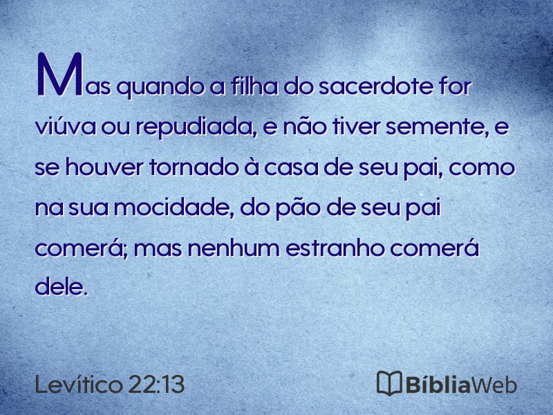 Levítico 22:13 em imagem para compartilhar