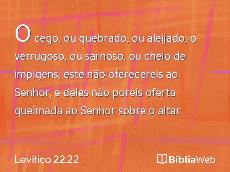 Levítico 22:22 em imagem para compartilhar