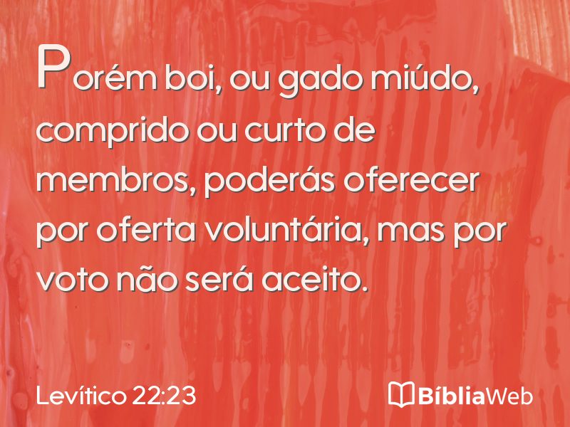 Levítico 22:23 em imagem para compartilhar