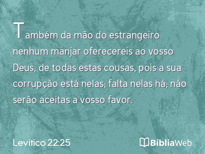 Levítico 22:25 em imagem para compartilhar