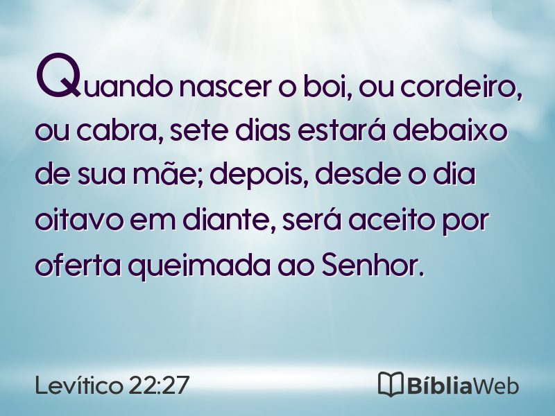 Levítico 22:27 em imagem para compartilhar