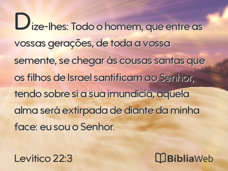 Levítico 22:3 em imagem para compartilhar