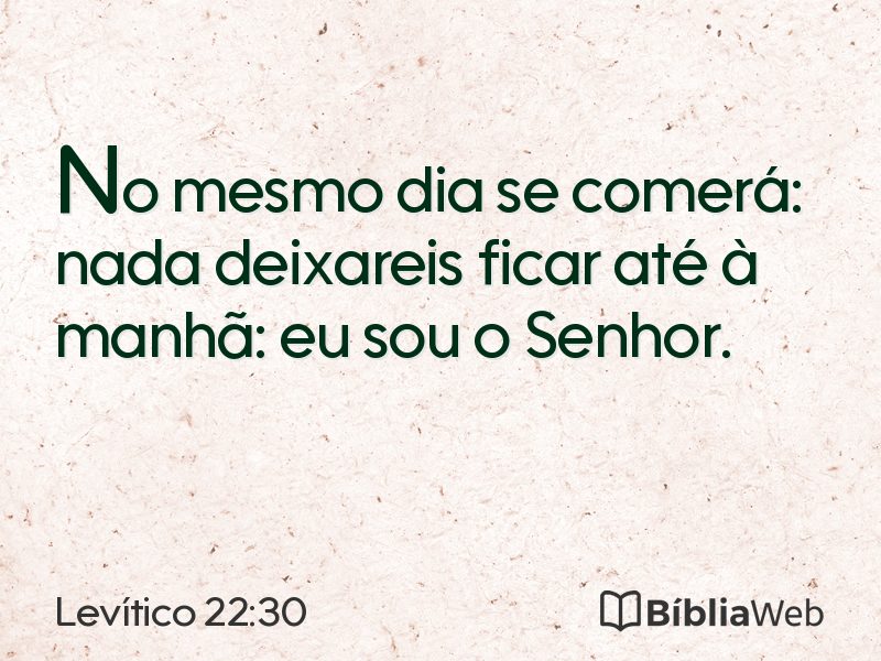 Levítico 22:30 em imagem para compartilhar