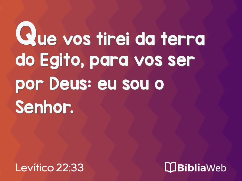 Levítico 22:33 em imagem para compartilhar