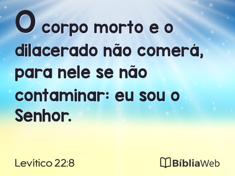 Levítico 22:8 em imagem para compartilhar
