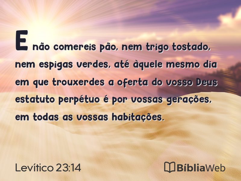 Levítico 23:14 em imagem para compartilhar