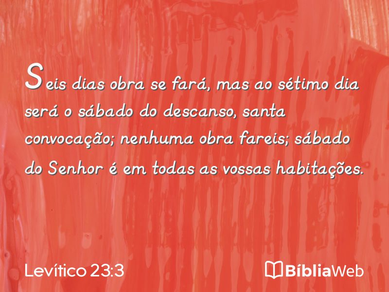 Levítico 23:3 em imagem para compartilhar