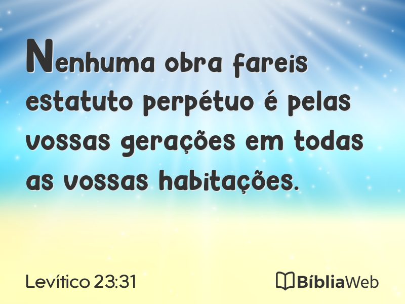 Levítico 23:31 em imagem para compartilhar
