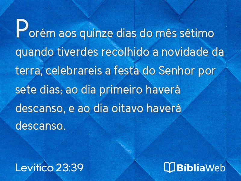 Levítico 23:39 em imagem para compartilhar